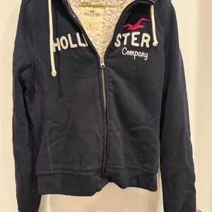 Hollister Navy Blue Zip-Up Hoodie